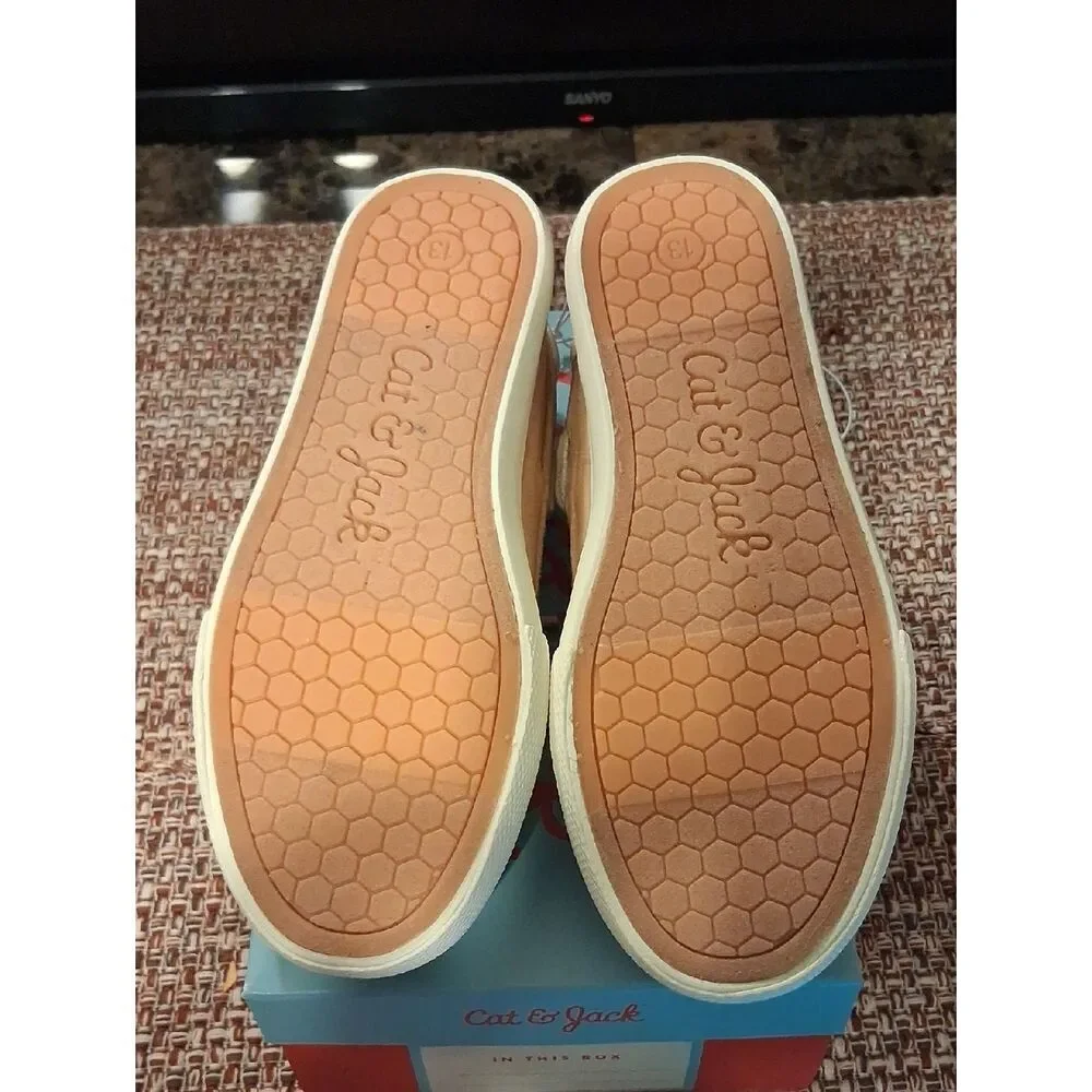 Cat & Jack Reece Boys Slip On Shoes Beige Size 13 New With Box